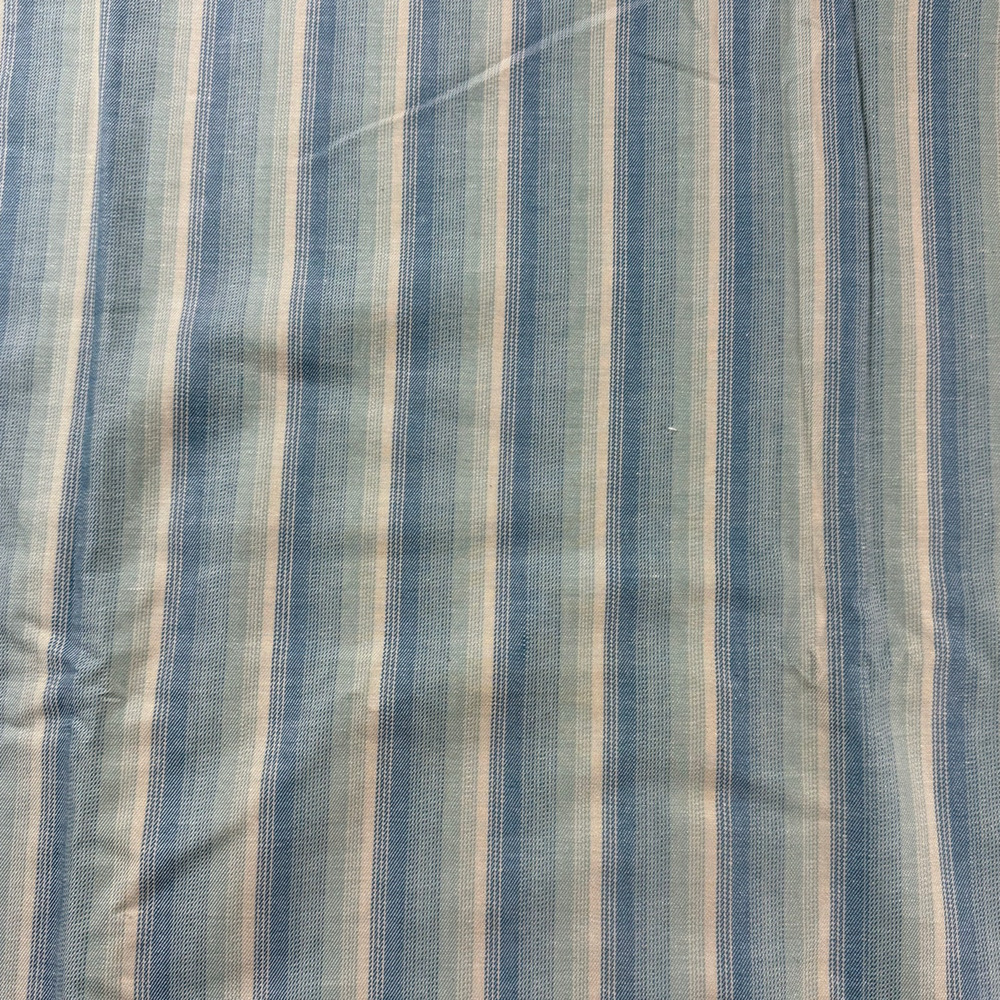 Vintage blue and white stripe yarndye fabric yardage
